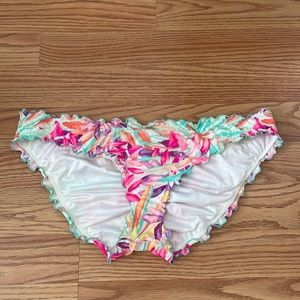 Colorful leaf patterned bikini bottoms